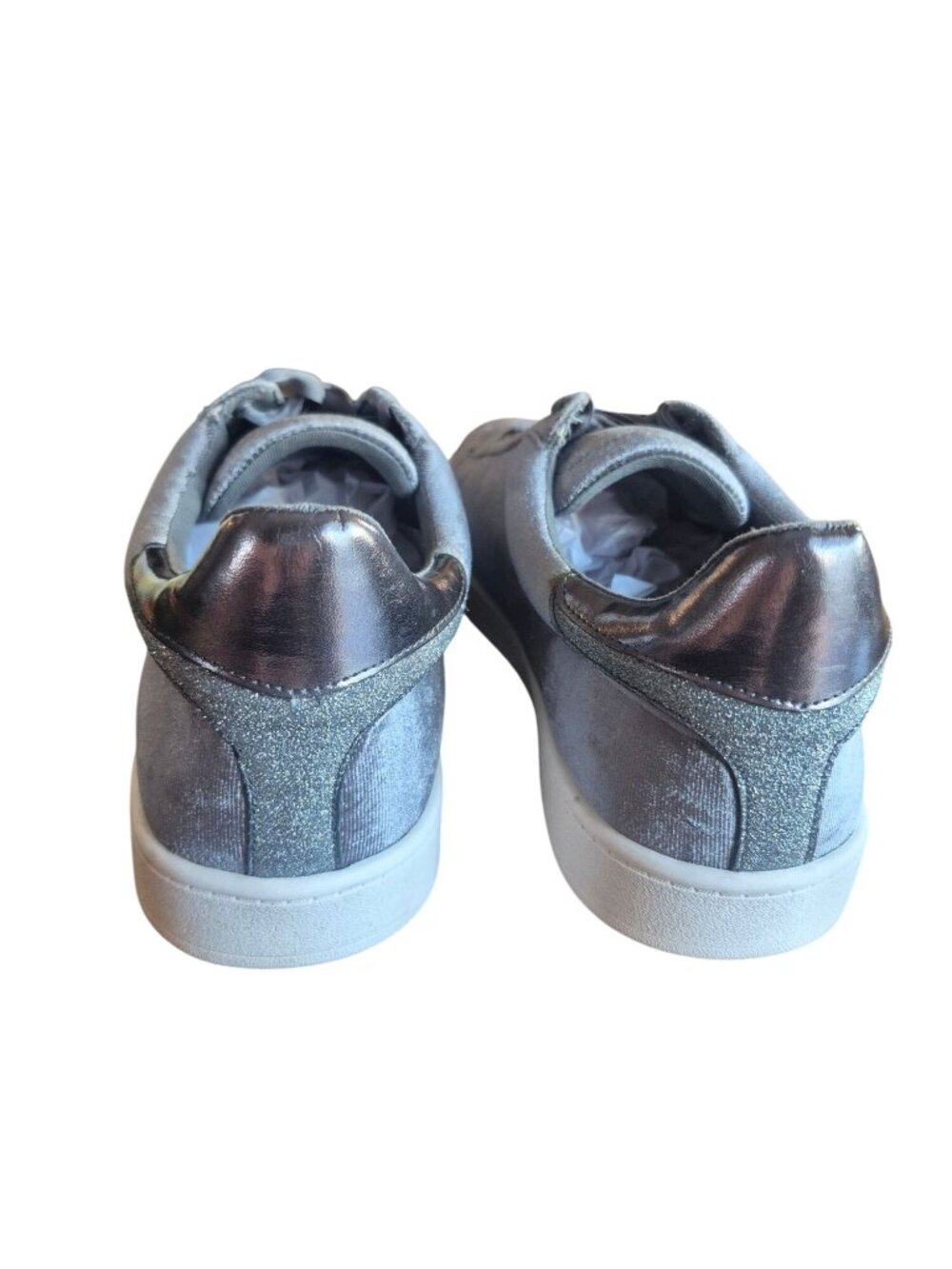 White House Black Market Gray Velvet Sneakers 11M - Picture 4 of 6